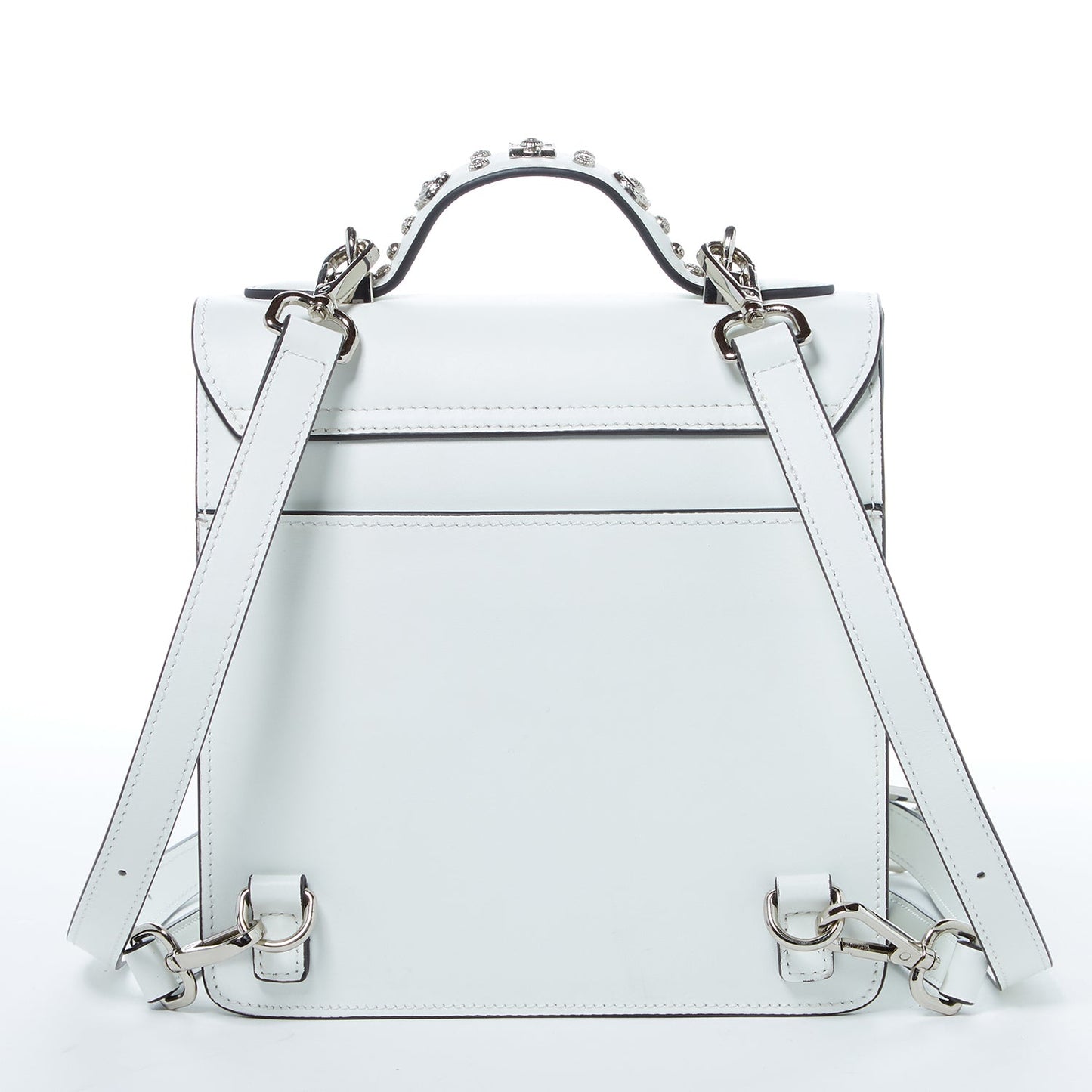 The Hollywood Backpack Leather Purse White-5