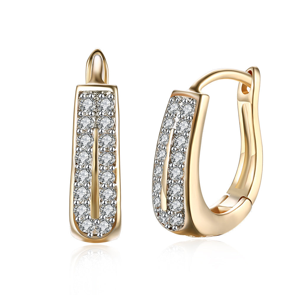 0.60" Double Row Huggie Earring in 18K Gold Plated-0