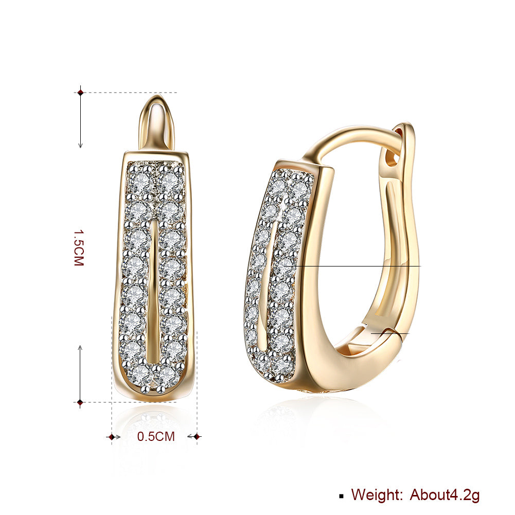 0.60" Double Row Huggie Earring in 18K Gold Plated-3
