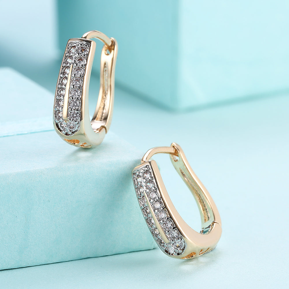 0.60" Double Row Huggie Earring in 18K Gold Plated-4